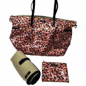 Vintage 3pc Kate Spade New York Multi-Colored Diaper Bag + Changing Pad + Pouch